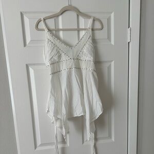Beaded white tank top, size M! So sad to let this one go :(